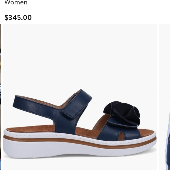 Ron White Leather Navy Sandals luxury Brand. Nwt